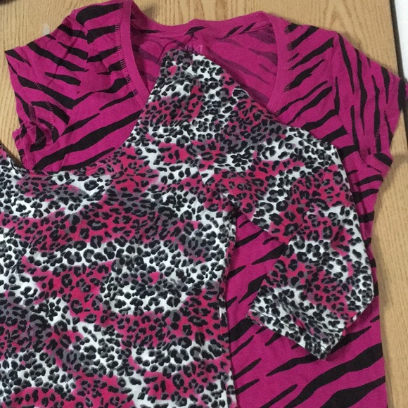 B51 Bundle of 2 Animal Print Max Rave Semi Sheer T-Shirt & Wetseal Top Size XL - Picture 2 of 7